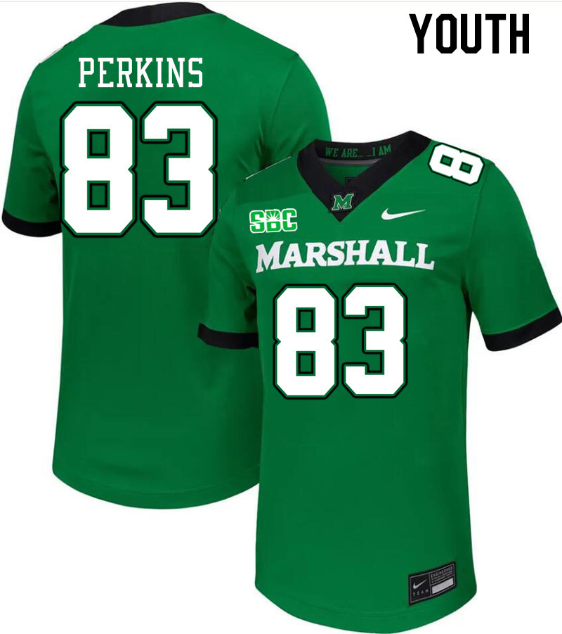 Youth #83 Ty Perkins Marshall Thundering Herd SBC Conference College Football Jerseys Stitched-Green